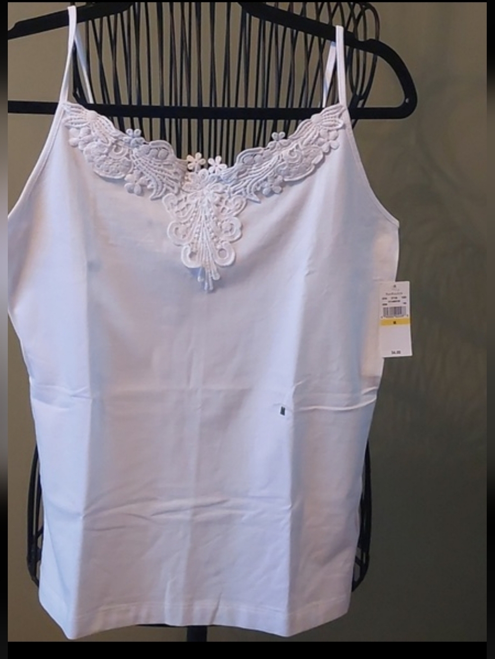 Van Heusen PURE WHITE Lace-Trim Camisole Tank Top